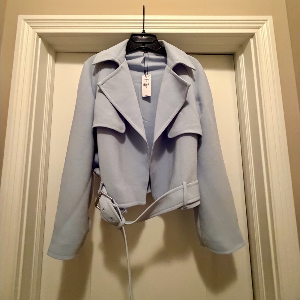 NWT Express Light Blue Belted Jacket